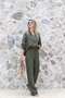 Khaki Elastic Waist Muslin Trousers - 2