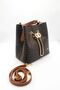 Women's Mink Embossed Embossed Three-Compartment Vegan Shoulder and Hand Bag