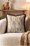 Vertical Striped Fringed Throw Pillow Cover - Brown Tassel Living Room Pillowcase
