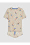 Lcw Dream Beige Dog Printed Women's Shorts Pajama Set - 5