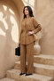 Stone Detail Shirt Trouser Set 5130 Camel