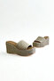 Straw Genuine Leather Wedge Heel Women's Slippers Sl339 - 3