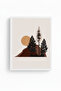 Minimal Mountain View Painting with White Wooden Frame - Pastel Tones |   Huhu1578 - Single Table White Frame