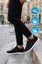 Black and White Linen Lightweight Flexible Men's Casual Shoes 2036 m