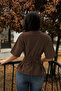 Women's Basic T-Shirt with Lace-Up Waist Detail - 3
