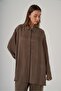 1040 Detailed Silk Cupra Suit with Pile Detail Mink - 3