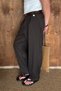 Men's Pleated Extra Baggy Fit Striped Fabric Trousers - 4