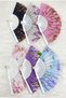 Mixed Color Bridal Bridesmaid Fans, Floral and Butterfly Patterned, Bride Bachelorette Party Henna Gift, 6 Pieces - 3