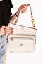 Women's Double Compartment Hand and Shoulder Bag Ald.1153 Beige Croco - 4