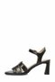 Women's Black Thick Heeled Sandals - Stylish Evening and Daily Wear Shoes with Buckle Detail - 3