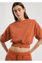 Bronx 1910 Oversize Orange Crop Short Sleeve Women's Sweatshirt - 7