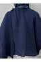 Alis Front Shawl Bat Sleeve Blouse-Ml038 Navy Blue - 7