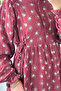 Floral Patterned Tie Dress - Burgundy - 2