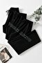 3 Pieces Unisex Regular Pipe Leg Black Color Sweatpants