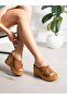 Willoy Tan Suede Wedge Heeled Women's Slippers - 2