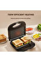Electric Grill Sandwich Maker 750W | Non-Stick Plates | Black - 2
