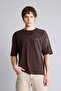 G5579Axbn192 Brown 100% Cotton Boxy Fit Printed Brown T-Shirt