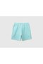 Baby Boy Cotton Bermuda Shorts with Side Pockets 1-5 Years Water Green - 2
