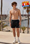 Men's Zippered Quick-Drying Black Swim Shorts