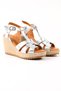 Genuine Leather Lame Wedge Heeled Women's Shoes - Z705 - 3