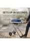 Portable BBQ Gas Grill with Foldable Stand & Wheels, Stainless Steel Charcoal Grill, Compact Outdoor Barbecue Cooker - 4
