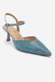 Nivora Blue Patent Leather Stoned Women's Thin Heeled Evening Dress Shoes - 3