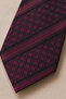 100% Silk Special Design Tie Plum Claret Red - Black - 3