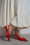 Wilson Red Satin Open Back Women's Heeled Shoes