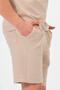 Beige 100% Cotton Breathable Fabric Comfortable Fit Elastic Waist Men's Combed Cotton Shorts // 4002-Beige - 4