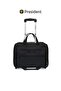 Premium Pilot Bag 1680D Nylon Water Resistant 2 smooth rolling Wheeled Laptop Case with Safe Zippers (Model 7840) Black