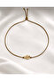 Gold String Minimal Fish Figured Lucky Necklace Adjustable Choker Does Not Tarnish - 2