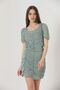 Çağla V-Neck Front Gathered Short Sleeve Dress |   D1678