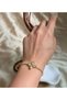 Gold Zirconia Detail Flower Figure Women's Steel Bracelet - 3