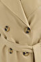 Women's Double-Breasted Collar Belted A.Khaki Trench Coat - 5