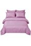 6 Piece Double Duvet Cover Set with Elastic Fitted Sheet - Microfiber Satin Stripe 200x200+30cm Deep Pocket Hotel Quality Luxury - 3