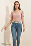 Women's Square Neck Short Sleeve Powder Blouse - 2