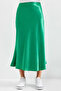 Women's Satin Green Skirt - 5