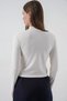 Women's High Collar Ribbon Detailed Pearl White Blouse - 6