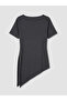 Asymmetrical Cut Modal Blend Women's T-Shirt - 7