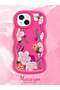 iPhone 15 Compatible Case with Camera Protection Red Silicone Couple Phone Case with Floral Pattern - 2