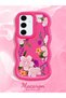 Samsung Galaxy S24 Fe Compatible Case Camera Protector Red Silicone Couple Phone Case Floral Pattern - 2