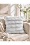 Rabbit Feather Throw Pillow Cover Set of 2 |   45X45 cm |   Plush Soft Textured |   Decorative, Modern and Stylish Design - 2