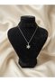 Silver Color White Zircon Stone Snowflake Steel Necklace - Tarnish Resistant - 45cm - 4