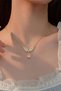 Zircon Stone Angel Wing Design Steel Necklace - 3