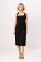 Women's Midi Length Halter Collar Sleeveless A-Line Crepe Knitted Dress Unlined Relaxed Cut Casual Modern Stylish - 4
