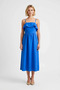 Women's Strapless Ruffle Detailed 100% Linen Maxi Dress Sleeveless Shift Cut Daily Casual Modern - 4