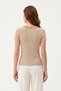 Mink V-Neck Lace Detail T-Shirt 8576A - 3