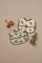 Olive and Pizza Themed 2-Piece Liquid-Proof Baby Bibs 6-36 Months