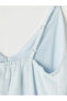 Lcw Vision Blue Rope Strap A-Line 100% Linen Dress - 5