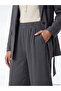 Gray Elastic Waist Modal Blend Women's Trousers - 4